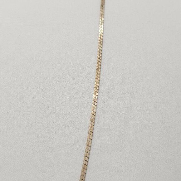 Sterling Silver Italy Herringbone Chain Necklace 19.75in 3.49g Vintage - Picture 2 of 5